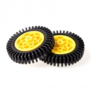 Yellow Motor & Servo Wheel with Thick Rubber Tire